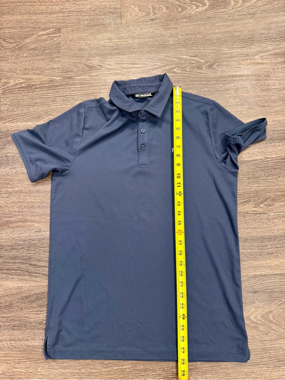 TravisMathew Polo Shirt Mens Medium Navy Blue Golf Casual Performance Logo - Picture 6 of 6
